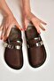 Y250505015 Brown Mesh Closed Front Women's Slipper - 3