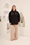Embroidery and Appliqué Detailed Plus Size Shirt Black - 5