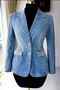 Women’s Rhinestone Denim Blazer Jacket – Elegant Slim Fit Fashion Coat - 4