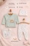 100% Cotton Newborn Rainbow Patterned Glittery Baby Girl 5-Piece Hospital Discharge Set - 7