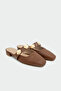 Women's Tan with Flux Gold Accessories Slipper - 2