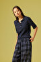 Short Sleeve Polo Collar Sweater - 3
