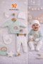 100% Cotton Newborn Rainbow Patterned Glittery Baby Girl 5-Piece Hospital Discharge Set - 2