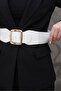 Gold Buckled Elastic Belt Dress Belt I Shirt Belt I Jacket Belt I - 4