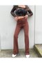 High Waisted Cotton K Crepe Fabric Palazzo Pants - 3