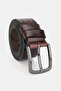 Men's Brown Printed Genuine Leather Leather cm Sports Pants Belt - 2