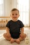 Children's Set - 1 Year Old Special - Summer Cotton Supreme Combed Cotton Unisex Children's Black Top and Bottom Set