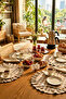 Supla, Ruffled American Serving Platter, 4 Pieces, Easy to Clean, Stain-Resistant, Washable Presentation Serving Dish.