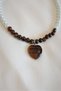 6 mm Heart Eye, Glass Pearl Natural Stone Choker Necklace - 2