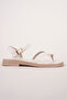 Women's White Buckle Detail Flip Flops Comfortable Sandals - 5