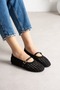 Women's Black Knitted Mesh Ballet Flats Stripes Mary Janes Summer Comfortable Shoes Savron - 3