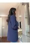 Navy Blue Sleeve Ruched Detail Blazer - 2