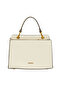 Cream Medium Length Long Strap Women's Handbag and Shoulder Bag Blazers with Logo Printed Stylish Design - 3