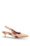 Nova Amara Women's Pointed Toe Open Back Thin Heeled Shoes 0012801 Leopard Brown Beige Feather - 4