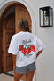Women's Life Is Sweet Printed Oversized 100% Cotton Wide Cut Soft-Textured Crew Neck T-Shirt - 4