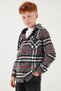 Hooded Double Pocket Plaid Lumberjack Shirt Boy's Shirt Cf25W81786 - 7