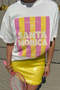 Women's Santa Monica Printed Oversized 100% Cotton Wide Cut Soft-Textured Crew Neck T-Shirt - 5