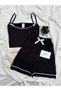 Women's Bow Detail Shorts Pajama Set