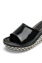 Phoebe Amara Women's Heeled Slippers 00122110 Black Patent Leather - 2