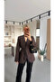 4S Women Women's Collar Inside and Cuff D Lace Detailed Rope Belted Polyvi Viscose Asic Jacket - 4