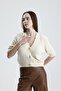 Short Sleeve Gold Buttoned V-Neck Knitwear Cardigan - 3