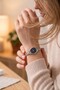 Silver Women's Wristwatch with Navy Blue Dial – Minimal Special Design Steel Luxury Analog Women's Watch - 4