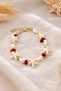 Coral Stone Starfish & Seashell Natural Stone Bracelet – Elegant Women's Bracelet with Summer Theme - 2