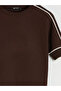 Brown Crew Neck Striped Women's Knitwear Sweater - 6