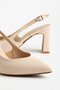 Plus Size Women's Heeled Shoes Beige Satin Flat Heel Side Transparent - 2