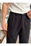 Pleated Baggy Linen Trousers Black - 4