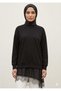 Women's Skirt with Asymmetrical Cut Lace Detailed Tunic 10766 - 3