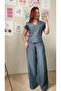 Anthracite High Waist Trousers Vest Bottom Top Set - 4