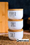 Kitchen Vacuum Sealed Bamboo Lid White Glass Jar Spice Jar Set with Stand, Set of 6 - 7
