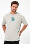 Unisex Oversized Embroidered Squirtle Anime Character Design 100% Cotton Piece T-Shirt