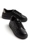 Black Women's Sports Shoes Quilted Stitched and Tied