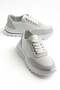 Genuine Leather Women's Casual Sports Shoes White Faylon Sole Tied