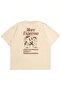 Men's Espresso Printed Oversized Comfortable Daily Use Combed Cotton T-Shirt - 4