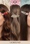 8 Pcs Women's Hairpin Set Colorful Pearl Stone F Bow Detail Snap Buckle Latch Buckle Gift Hairpin Set - 2