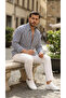 Men's Vertical Striped Half Oversized Shirt - 6