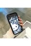 iPhone Xr Compatible Black Silicone Case Shockproof with Camera Protection Cartoon Patterned