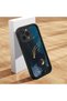iPhone 13 Pro Compatible Black Silicone Case Shockproof with Camera Protection Dragon Pattern - 2