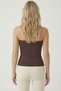 Coffee Slit Strapless Blouse 9008 - 3