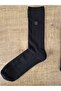 Soket Socks Flat 3 Pairs Black Men's Socks with Towel Sole and N Letter Detail - 3