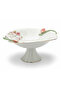 Floral Grand Footed Ceramic Fruit Serving Bowl – White (29×18 cm)