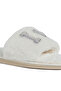 Women's Fur Sliders In Cream - 4