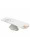 Floral Grace Footed Ceramic Serving Tray – White