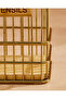 Gold Square Metal Utensil Holder with Wood Base - 4