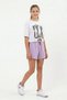 Cropped Printed T-Shirt with Side Stripes 100% Cotton Shorts Girls' Set - 3