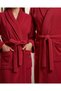 Unisex Burgundy Essence Kimono Bathrobe With Ribbed Border (Xl) - 2