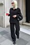 Black Striped Women's Tencel Shirt Set Mg2695 - 6
